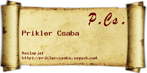 Prikler Csaba névjegykártya