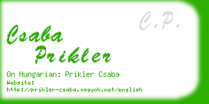 csaba prikler business card